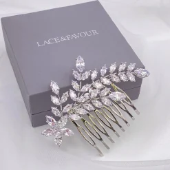 Lace & Favour Prom Hair Clips & Combs | Crystal Hair Accessories*Aurora Crystal Spray Wedding Hair Comb Silver