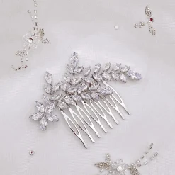 Lace & Favour Prom Hair Clips & Combs | Crystal Hair Accessories*Aurora Crystal Spray Wedding Hair Comb Silver