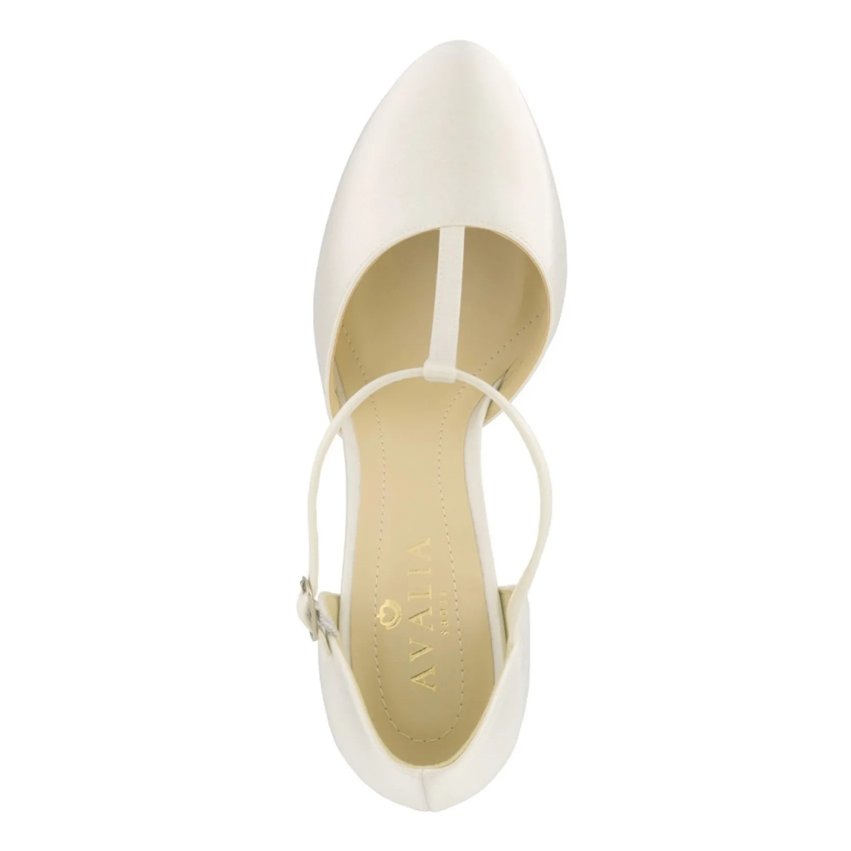 Avalia Shoes Wedding Shoes | High Heel*Avalia Coco Satin High Block Heel T-Bar Shoes Ivory