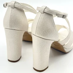 Avalia Shoes Gold Prom Shoes | Prom Sandals*Avalia Dilmar Champagne Shimmer Strappy Block Heel Platform Sandals Champagne Gold