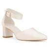Avalia Shoes Wedding Shoes | Mid Heel*Avalia Vera Satin Wide Ankle Strap Block Heel Shoes Ivory