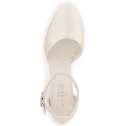 Avalia Shoes Wedding Shoes | Mid Heel*Avalia Vera Satin Wide Ankle Strap Block Heel Shoes Ivory