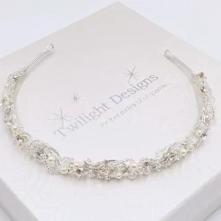 Twilight Designs Vintage Headpieces | Pearl Hair Accessories*Beatrice Vintage Inspired Beaded and Pearl Headband Ivory/ Silver