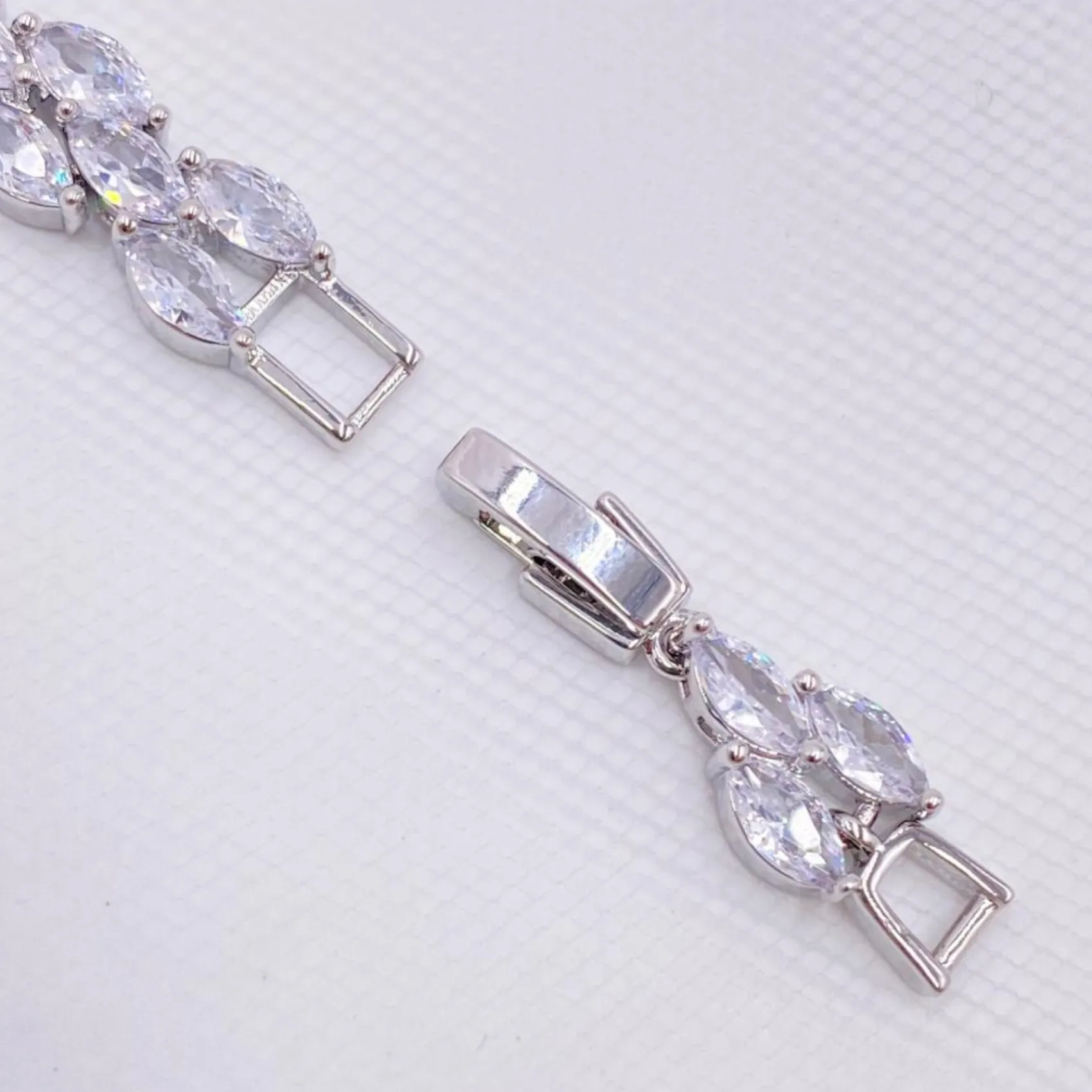 Lace & Favour Silver Prom Jewellery | Prom Bracelets*Beaumont Cubic Zirconia Wedding Bracelet | L&F