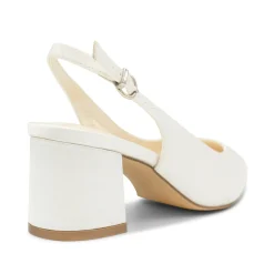 Paradox London Mother Of The Bride Shoes | Wedding Shoes*Bessy Dyeable Satin Wide Fit Slingback Low Block Heels Ivory