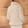 Bianco Evento Faux Fur Jackets, Capes And Shawls | Wedding Boleros And Jackets*Bianco Faux Fur Long Sleeve Wedding Jacket E445 Ivory
