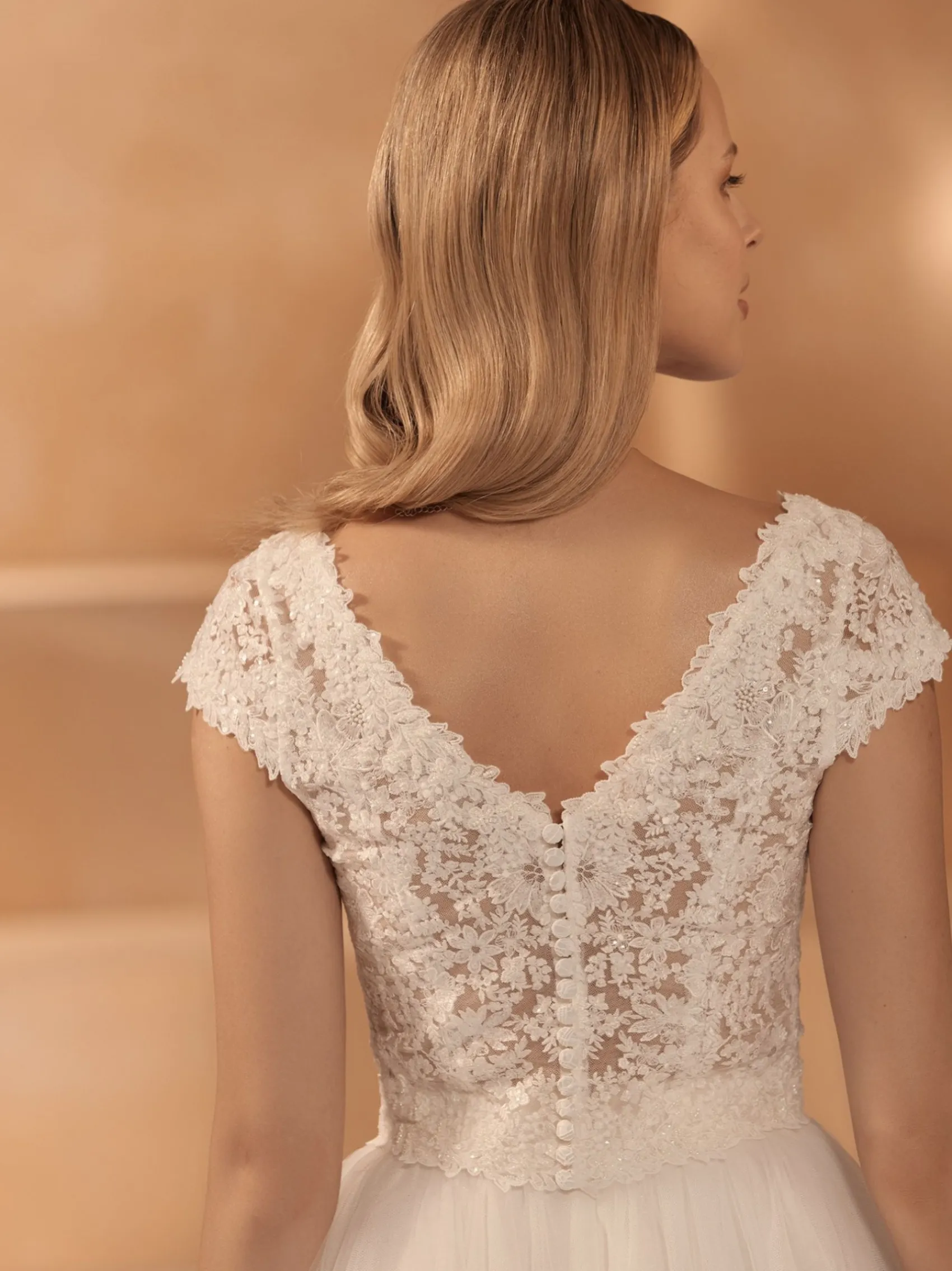 Bianco Evento Bridal Tops & Bodysuits*Bianco Sequin Lace V Neck Bridal Top E434 Ivory