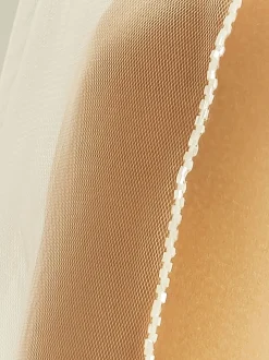 Bianco Evento Single Tier Veils | Chapel Length & Cathedral Veils*Bianco Single Tier Beaded Edge Cathedral Veil S305 Ivory