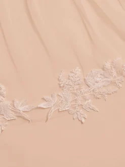 Bianco Evento Single Tier Veils | Chapel Length & Cathedral Veils*Bianco Single Tier Cut Edge Cathedral Veil with Lace Appliques Ivory