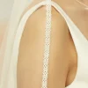 Bianco Evento Single Tier Veils | Fingertip Veils*Bianco Single Tier Fingertip Veil with Narrow Lace Edge S400 Ivory