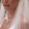 Bianco Evento Single Tier Veils | Floor Length Veils*Bianco Single Tier Scattered Pearl Floor Length Veil S525 Ivory