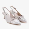 Capollini Wedding Guest Shoes | Mother Of The Bride Shoes*Allegra Nubuck Leather Slingback Heels with Bow Blush Pink