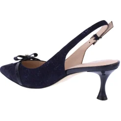 Capollini Wedding Guest Shoes | Mother Of The Bride Shoes*Allegra Nubuck Leather Slingback Heels with Bow Detail Navy