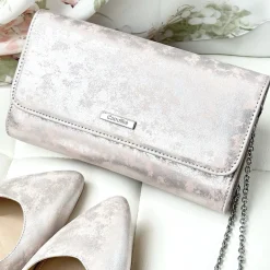 Capollini Wedding Guest Bags | Occasion Handbags*Nubuck Leather Clutch Bag Blush Pink