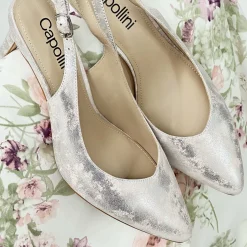 Capollini Wedding Guest Shoes | Mother Of The Bride Shoes*Catherine Nubuck Leather Mid Heel Slingbacks Blush Pink