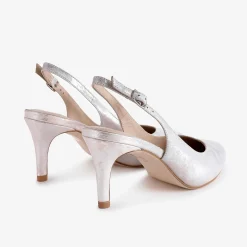 Capollini Wedding Guest Shoes | Mother Of The Bride Shoes*Catherine Nubuck Leather Mid Heel Slingbacks Blush Pink