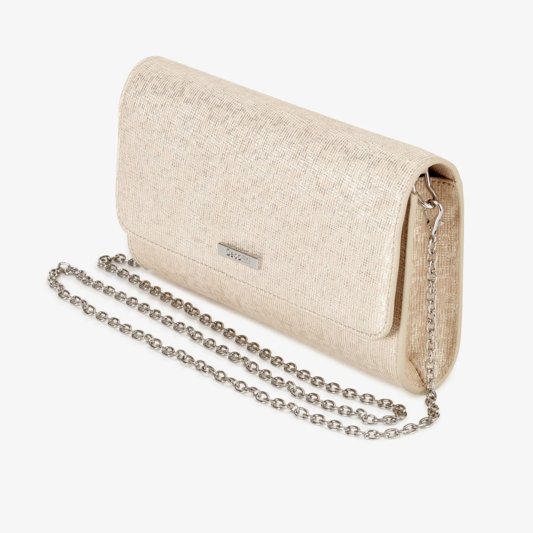 Capollini Wedding Guest Bags | Occasion Handbags*Nubuck Leather Clutch Bag Champagne
