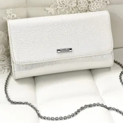 Capollini Wedding Guest Bags | Occasion Handbags*Nubuck Leather Clutch Bag Cream