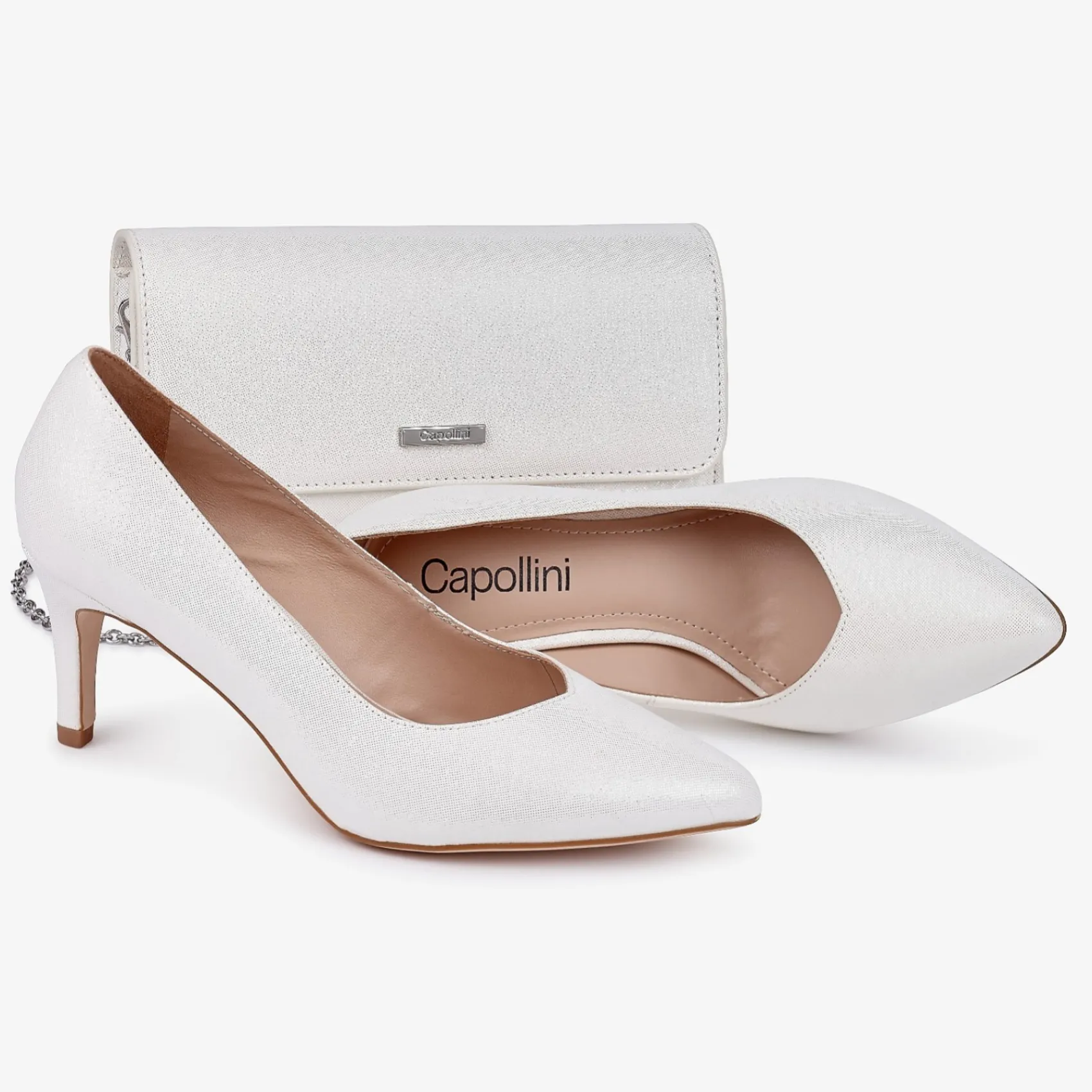 Capollini Wedding Guest Bags | Occasion Handbags*Nubuck Leather Clutch Bag Cream