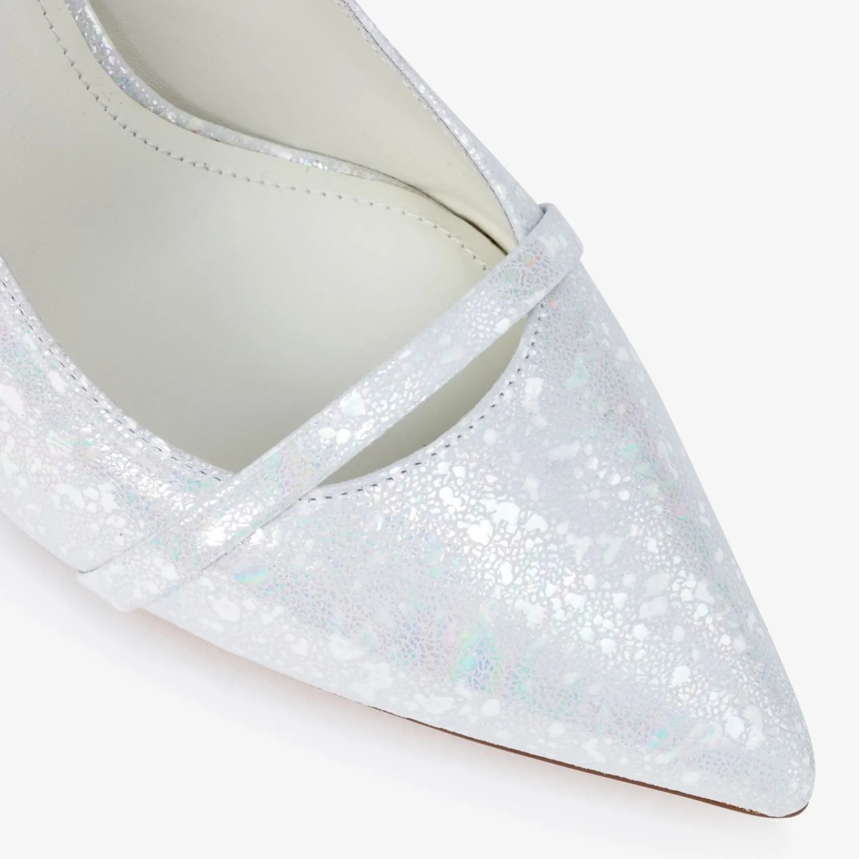 Capollini Wedding Guest Shoes | Mother Of The Bride Shoes*Emory Leather Mid Heel Slingbacks Pearlescent