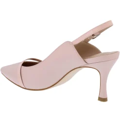 Capollini Wedding Guest Shoes | Mother Of The Bride Shoes*Emory Leather Mid Heel Slingbacks with Patent Strap Pink