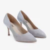 Capollini Wedding Guest Shoes | Mother Of The Bride Shoes*Faith Leather Panelled Pointed Court Shoes Grey