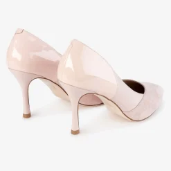 Capollini Wedding Guest Shoes | Mother Of The Bride Shoes*Faith Leather Panelled Pointed Court Shoes Pink