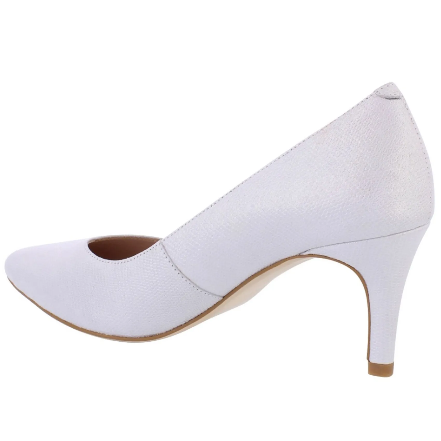 Capollini Wedding Guest Shoes | Mother Of The Bride Shoes*Izzy Nubuck Leather Mid Heel Court Shoes Light Grey
