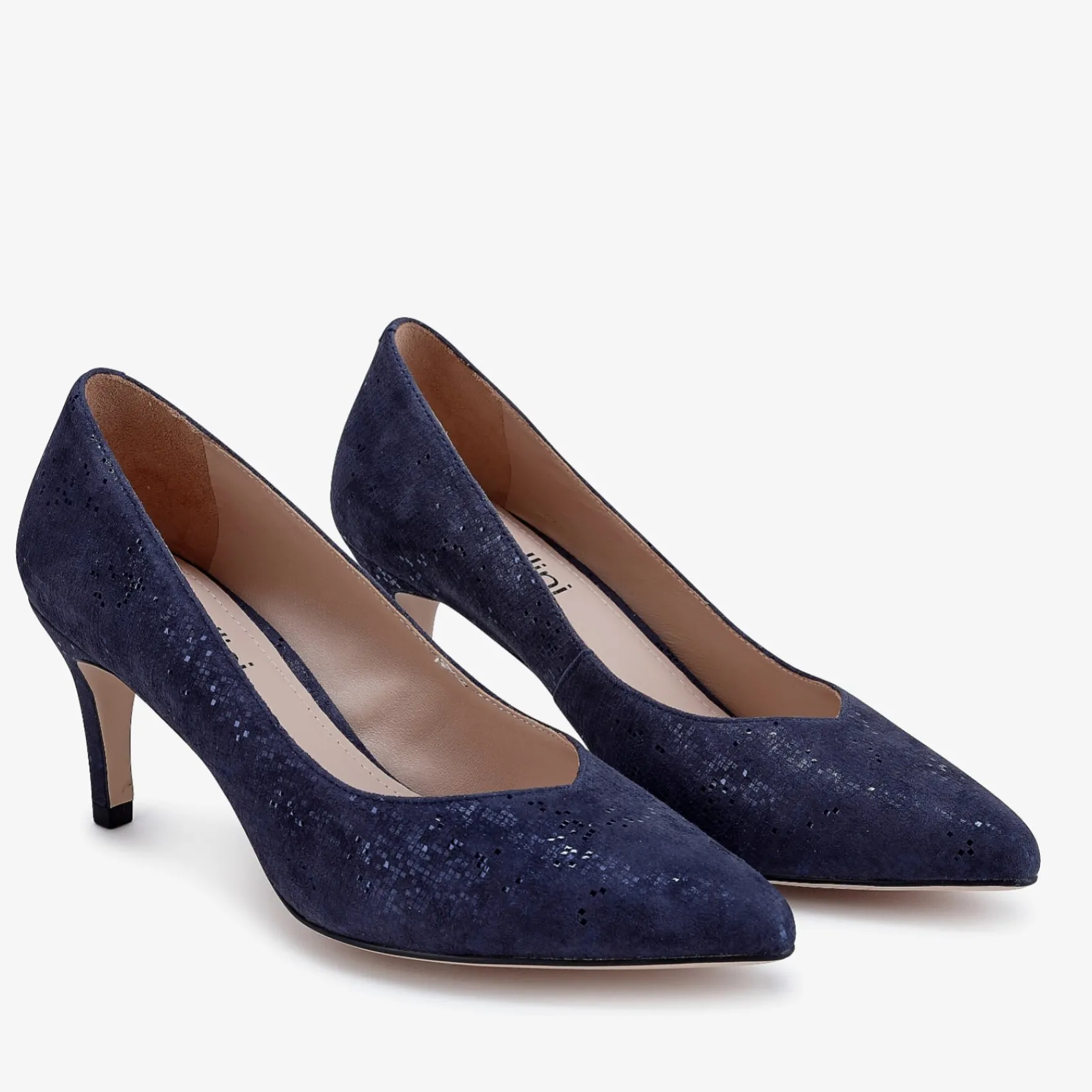 Capollini Wedding Guest Shoes | Mother Of The Bride Shoes*Izzy Nubuck Leather Mid Heel Court Shoes Navy