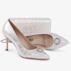 Capollini Party Shoes | Wedding Guest Shoes*Judi Nubuck Leather Court Shoes w Diamante Trim Blush Pink