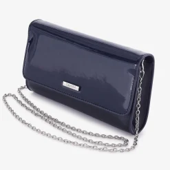 Capollini Wedding Guest Bags | Occasion Handbags*Patent Leather Clutch Bag Navy
