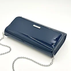 Capollini Wedding Guest Bags | Occasion Handbags*Patent Leather Clutch Bag Navy