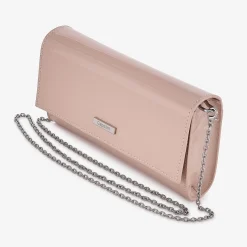 Capollini Wedding Guest Bags | Occasion Handbags*Patent Leather Clutch Bag Nude Pink