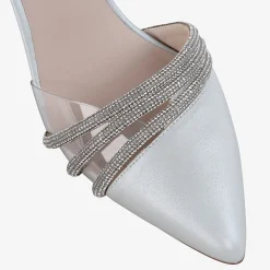 Capollini Wedding Guest Shoes | Mother Of The Bride Shoes*Ophelia Pearlised Leather Ankle Strap Slingbacks Dove Grey