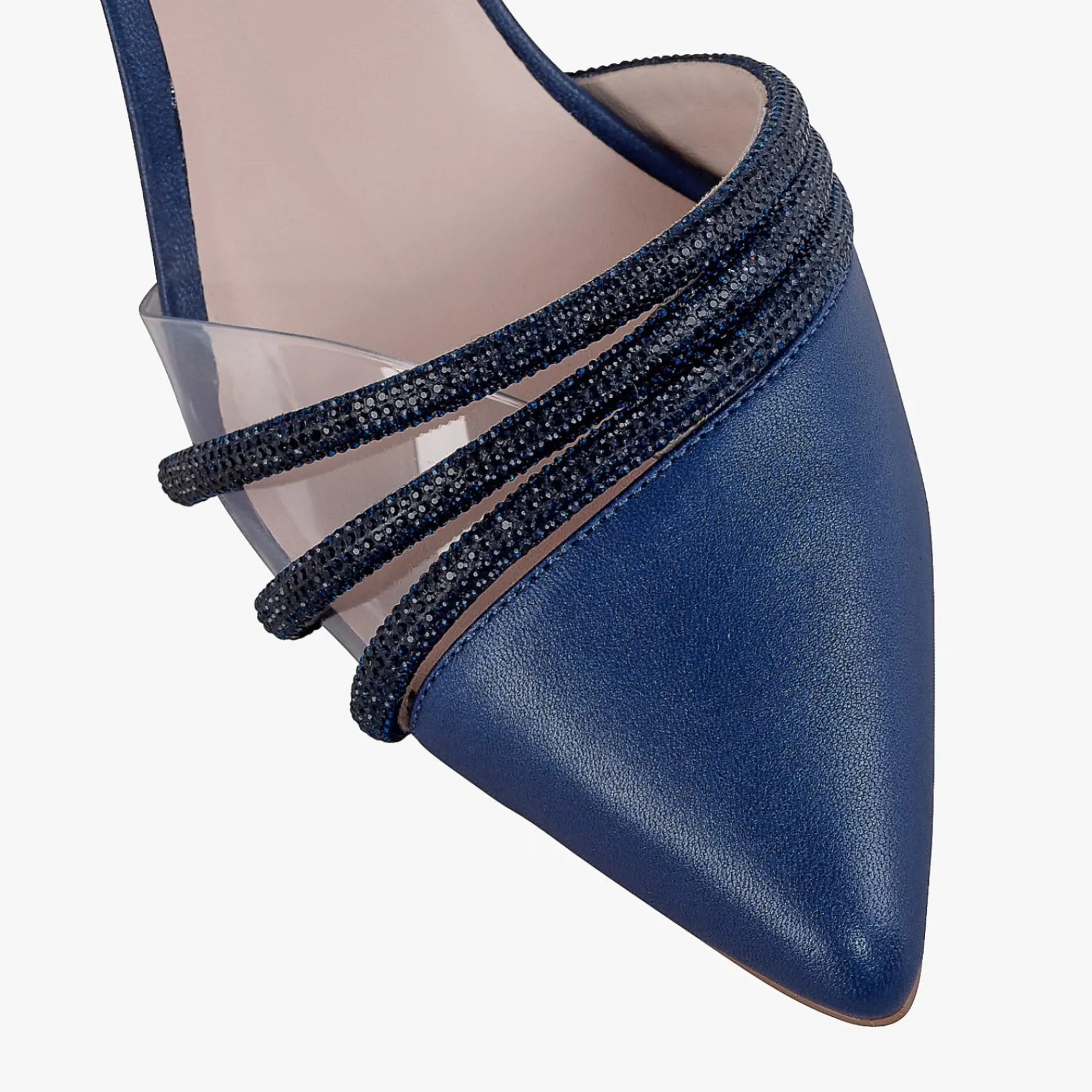 Capollini Wedding Guest Shoes | Mother Of The Bride Shoes*Ophelia Pearlised Leather Ankle Strap Slingbacks Navy
