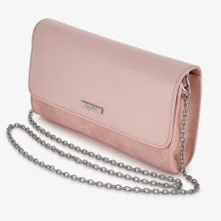 Capollini Wedding Guest Bags | Occasion Handbags*Suede and Leather Clutch Bag Pink