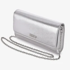 Capollini Wedding Guest Bags | Occasion Handbags*Leather Clutch Bag Silver