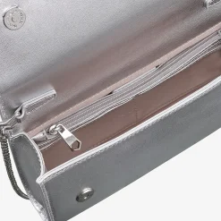 Capollini Wedding Guest Bags | Occasion Handbags*Leather Clutch Bag Silver