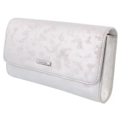 Capollini Wedding Guest Bags | Occasion Handbags*Nubuck Leather Clutch Bag Silver