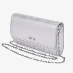 Capollini Wedding Guest Bags | Occasion Handbags*Nubuck Leather Clutch Bag Silver