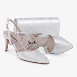 Capollini Wedding Guest Bags | Occasion Handbags*Nubuck Leather Clutch Bag Silver