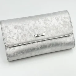 Capollini Wedding Guest Bags | Occasion Handbags*Nubuck Leather Clutch Bag Silver