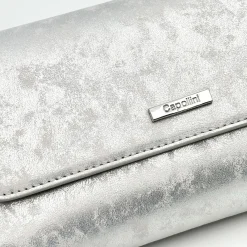 Capollini Wedding Guest Bags | Occasion Handbags*Nubuck Leather Clutch Bag Silver