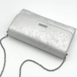 Capollini Wedding Guest Bags | Occasion Handbags*Nubuck Leather Clutch Bag Silver