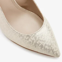 Capollini Sparkly Prom Shoes | Gold Prom Shoes*Sophia Nubuck Leather Diamante Slingback Stilettos Champagne