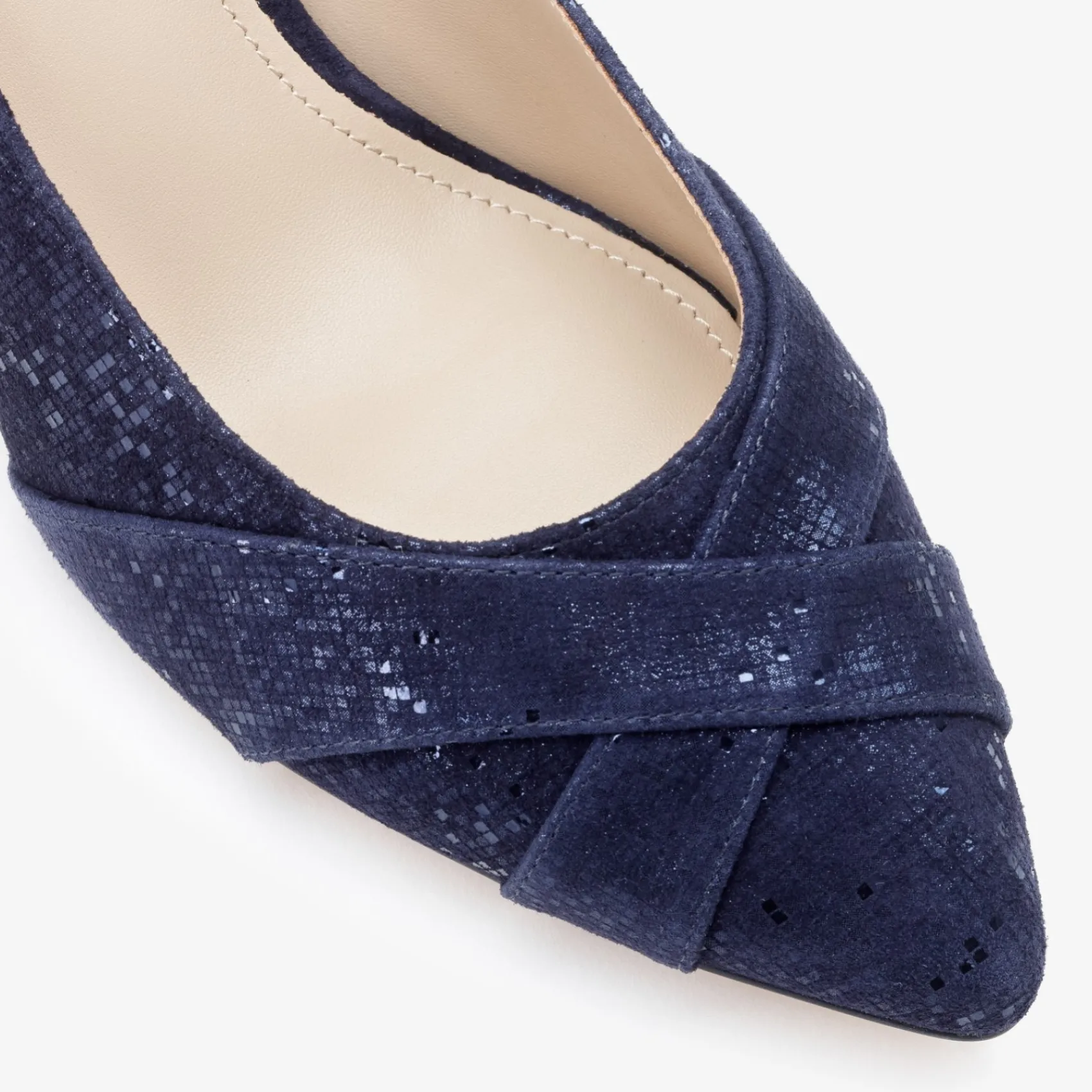 Capollini Wedding Guest Shoes | Mother Of The Bride Shoes*Wyona Nubuck Leather Wide Fit Court Shoes Navy