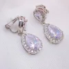 Lace & Favour Silver Prom Jewellery | Prom Earrings*Celeste Clip On Crystal Embellished Wedding Earrings Silver