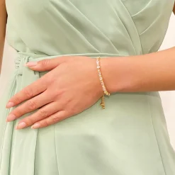 Lace & Favour Gold Prom Jewellery | Prom Bracelets*Charlee Chic Cubic Zirconia Wedding Bracelet (Gold)