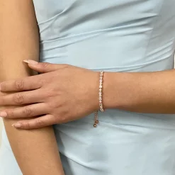 Lace & Favour Bridesmaid Gifts | Crystal Jewellery*Charlee Chic Cubic Zirconia Wedding Bracelet (Rose Gold)