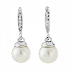 Lace & Favour Bridesmaid Gifts | Pearl Jewellery*Chloe Dainty Pearl Drop Wedding Earrings Ivory/ Silver